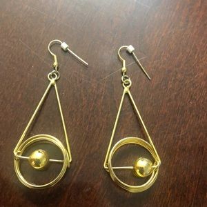 🌞 Vintage costume jewelry earrings for pierced ears gold dangling shapes